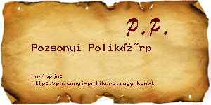 Pozsonyi Polikárp névjegykártya